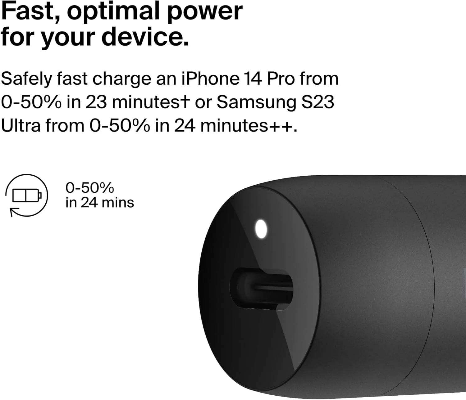 Belkin USB-C Car Charger 30W with 1M USB-C to USB-C Cable – Fast Charging - Image 2