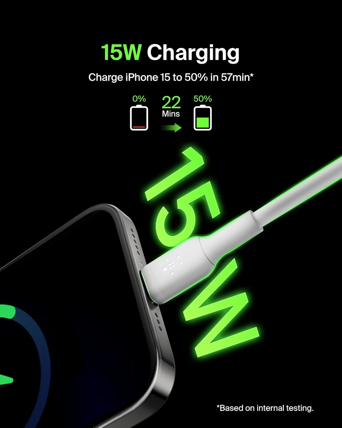 Belkin USB-C to USB-A Charging Cable 1M – Fast Data Sync Cable – White - Image 2