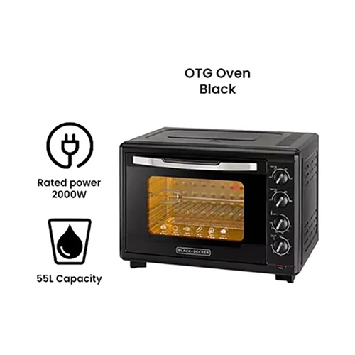 Black & Decker Double Glass Toaster Oven 55 Liter Black - Image 2