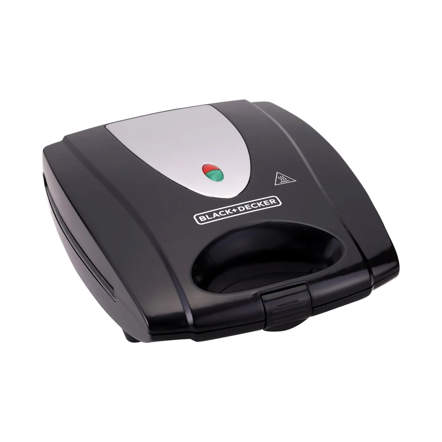 Black + Decker 1400W Sandwich Maker 4 Slot, Non-Stick Interchangable And Grill With Indicator Thermostat Control Ready to Cook Lights, For Easy Dishes TS4080-B5