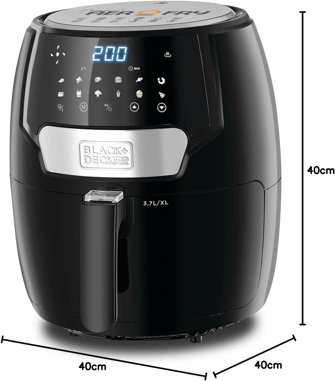Black + Decker 13-in-1 Air Fryer , Digital Aero Fry, 1500 Watt, 60 Mins Timer, From 80 to 200 Degree Celsius, Black, AF4037-B5 - Image 2
