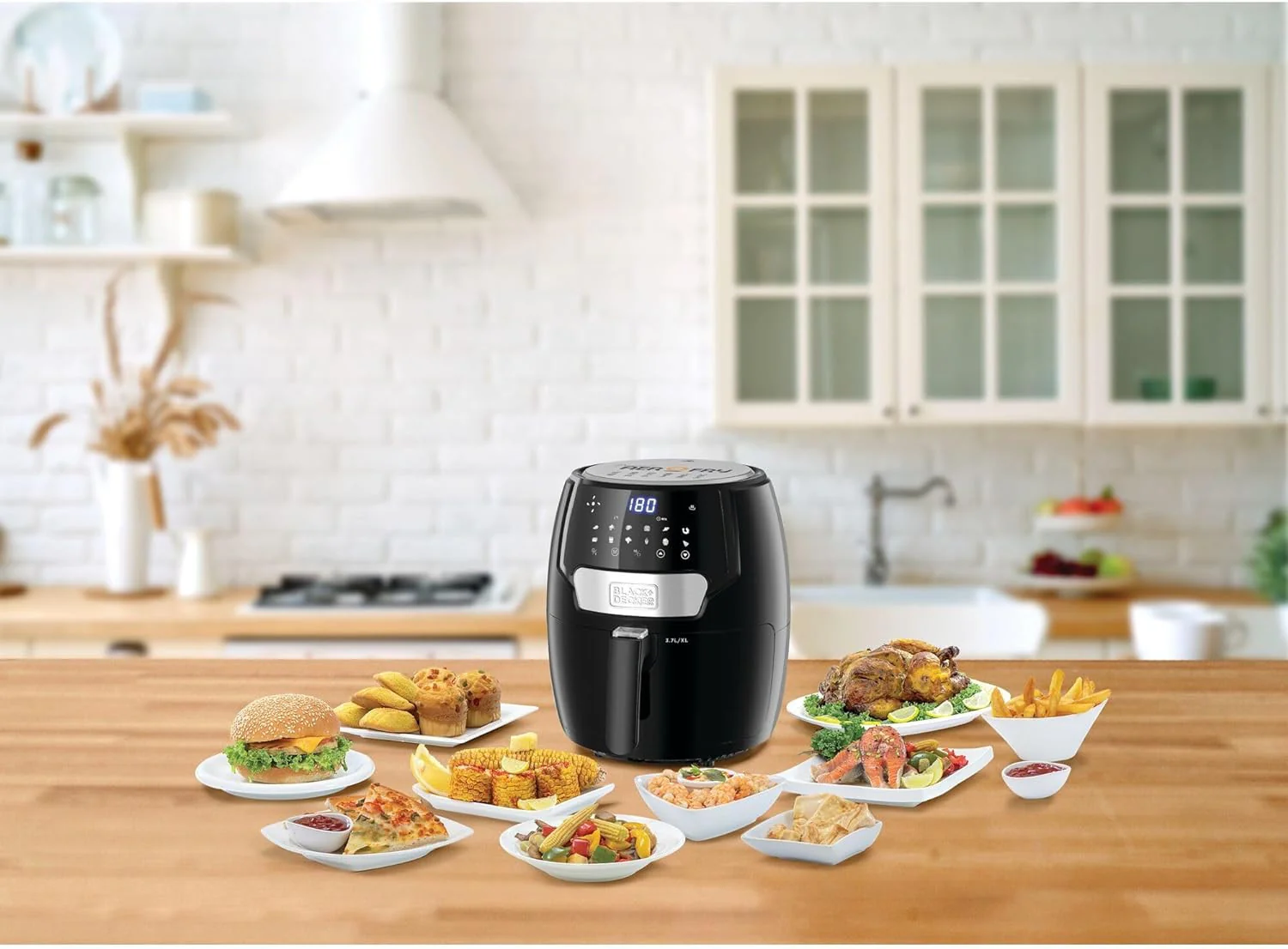 Black + Decker 13-in-1 Air Fryer , Digital Aero Fry, 1500 Watt, 60 Mins Timer, From 80 to 200 Degree Celsius, Black, AF4037-B5 - Image 7