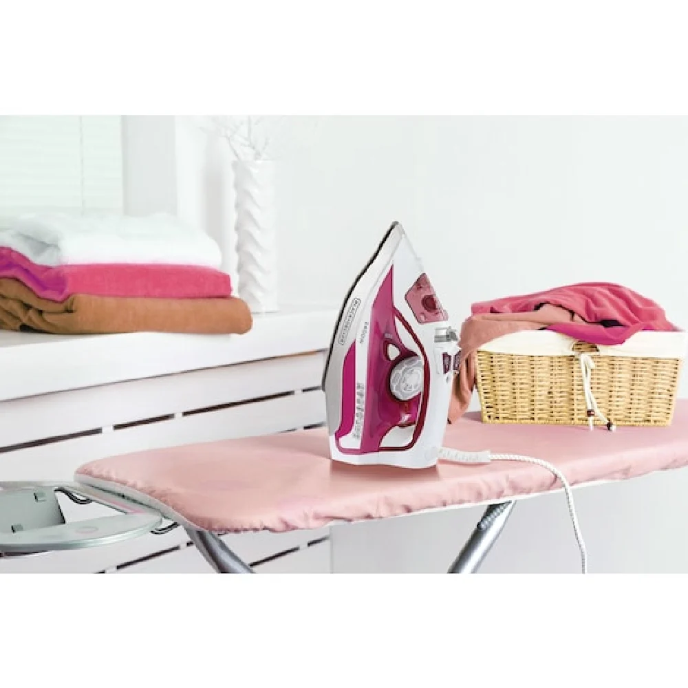 Black + Decker 2400W Steam Iron with Auto Shutoff and Ceramic Soleplate Magenta X2400-B5 - Image 5