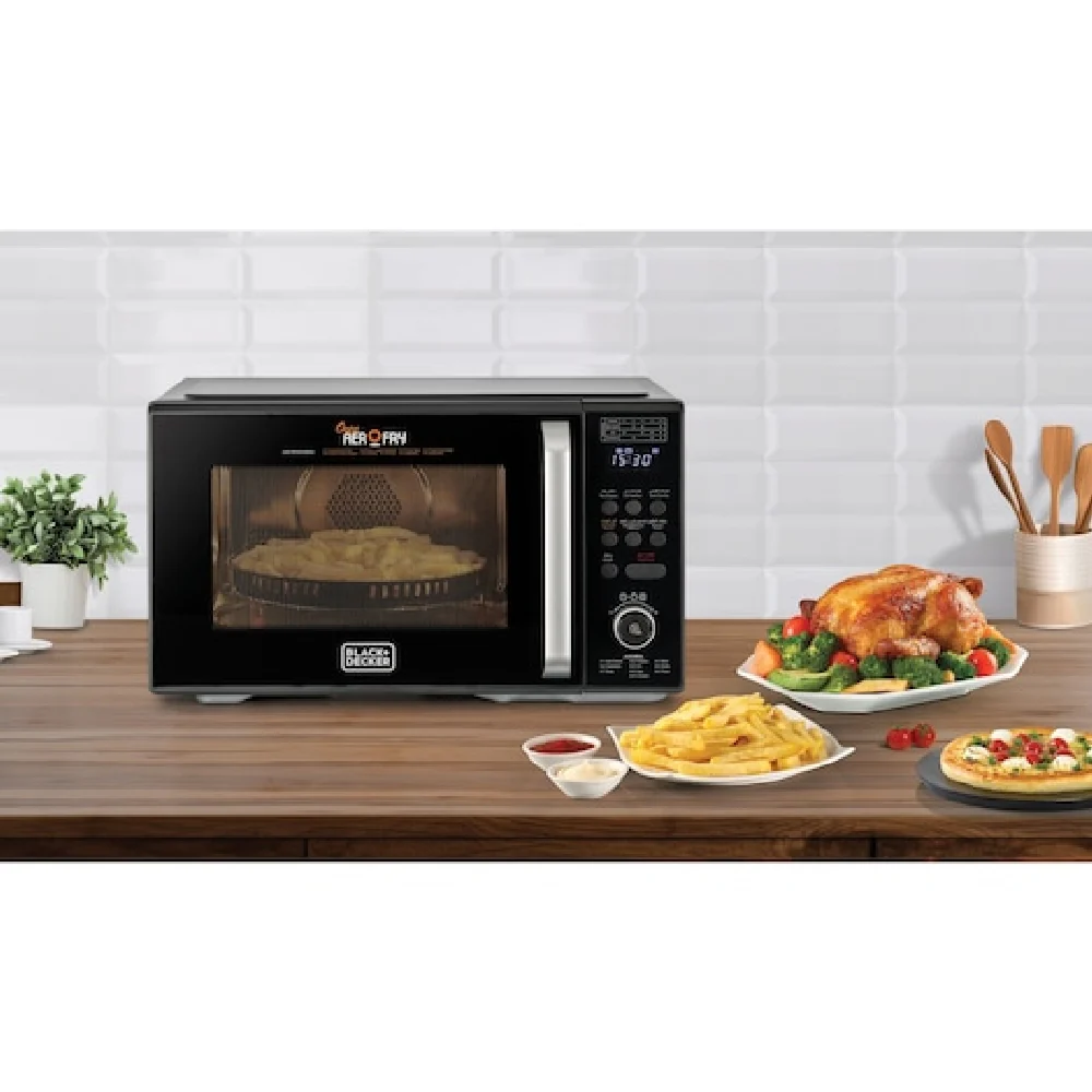 Black + Decker 4-in-1 Digital Microwave Oven with Air Fryer, Grill & Convection, 29L, Black - MZAF2910-B5, by Black + Decker - Image 6