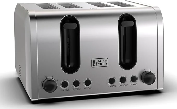 Black + Decker 4-Slice Toaster 2100W, ET444-B5