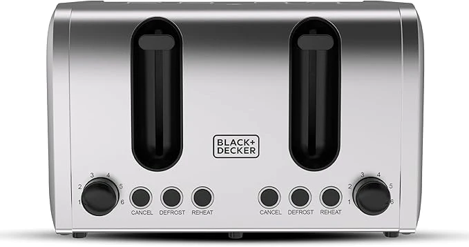 Black + Decker 4-Slice Toaster 2100W, ET444-B5 - Image 2