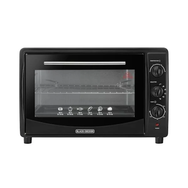 Black + Decker 45L Double Glass Multifunction Toaster Oven with Rotisserie for Toasting/Baking/Broiling Black TRO45RDG-B5