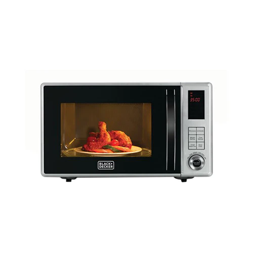 Black + Decker 800W 23 Liter Combination Microwave Oven With Grill, Silver - Mz2310Pg - Image 3