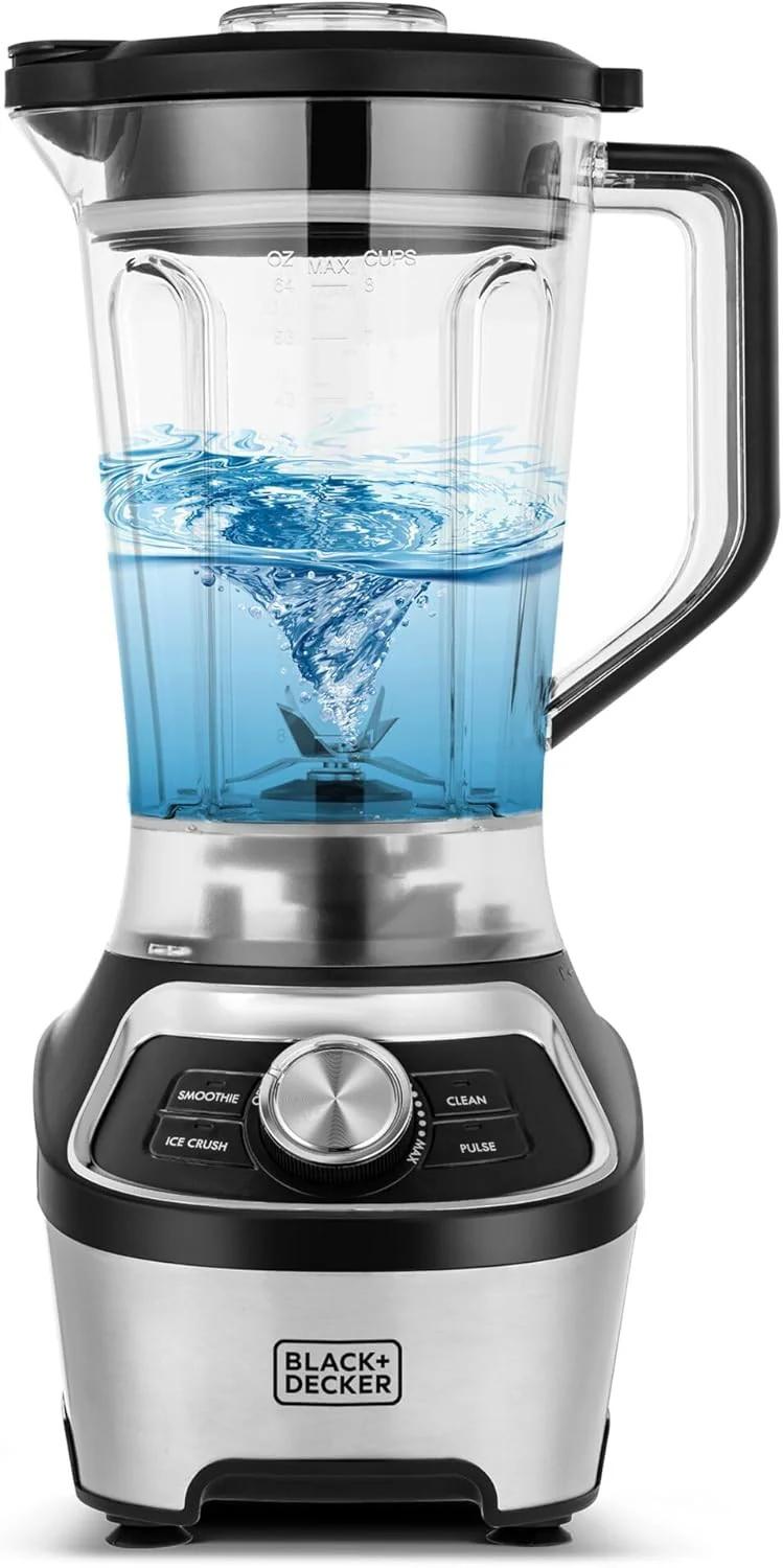 Black + Decker Blender, 1200W, 1.85L BPA-Free Jar, 500ml Travel Cup, Black, BXH1200-B5 - Image 3