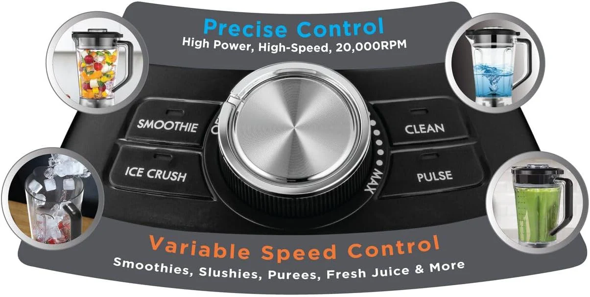 Black + Decker Blender, 1200W, 1.85L BPA-Free Jar, 500ml Travel Cup, Black, BXH1200-B5 - Image 6