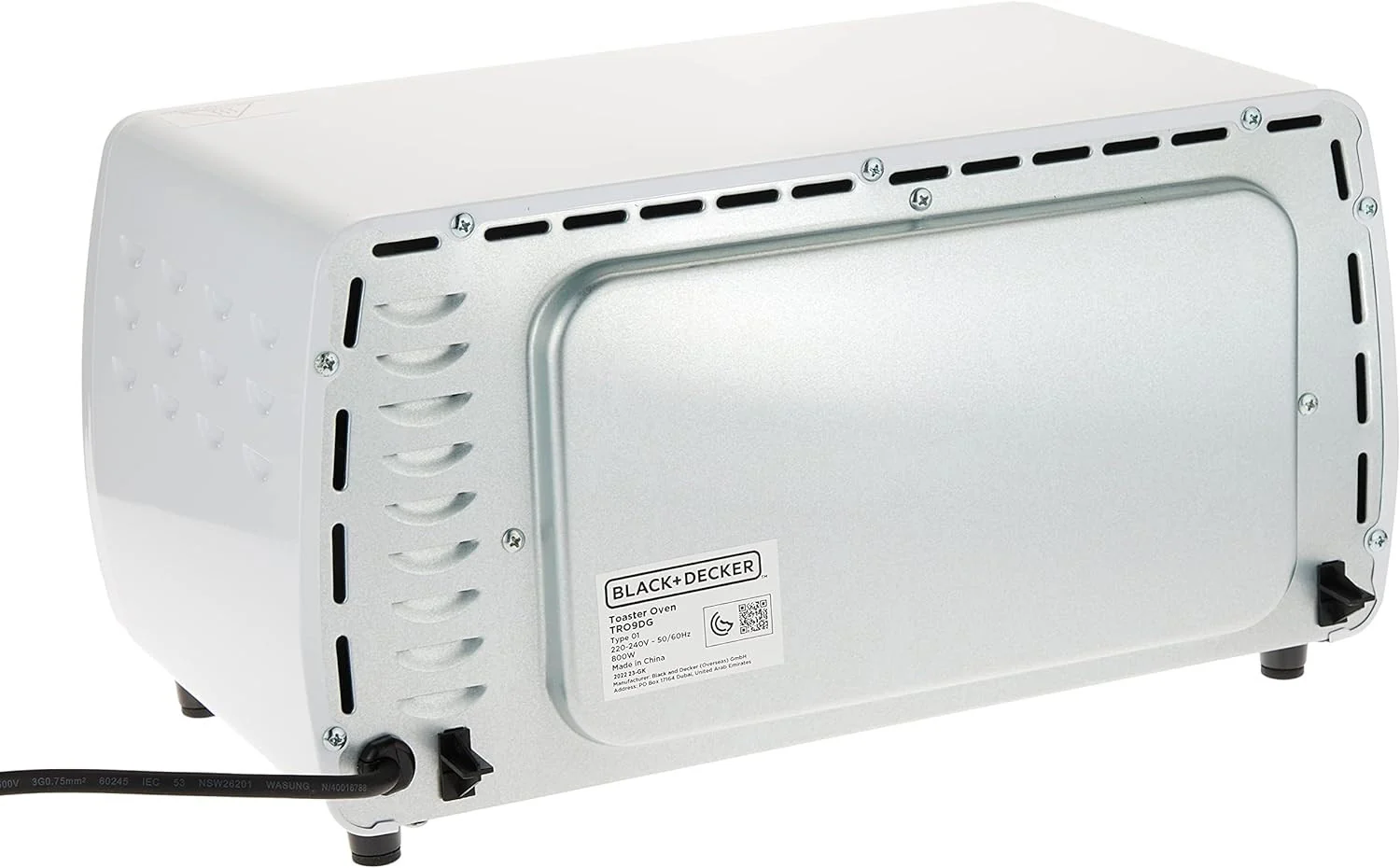 Black + Decker Electric Oven, 9L, 800W, 90-230° Temp Setting, Double Grill With Convection, Double Glass Door For Safety, White, TRO9DG-B5 - Image 2