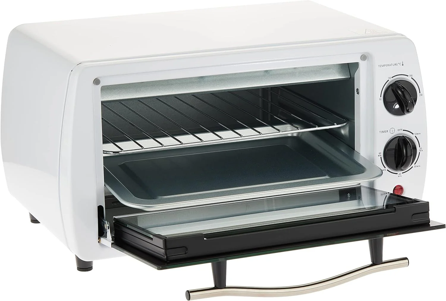 Black + Decker Electric Oven, 9L, 800W, 90-230° Temp Setting, Double Grill With Convection, Double Glass Door For Safety, White, TRO9DG-B5 - Image 3