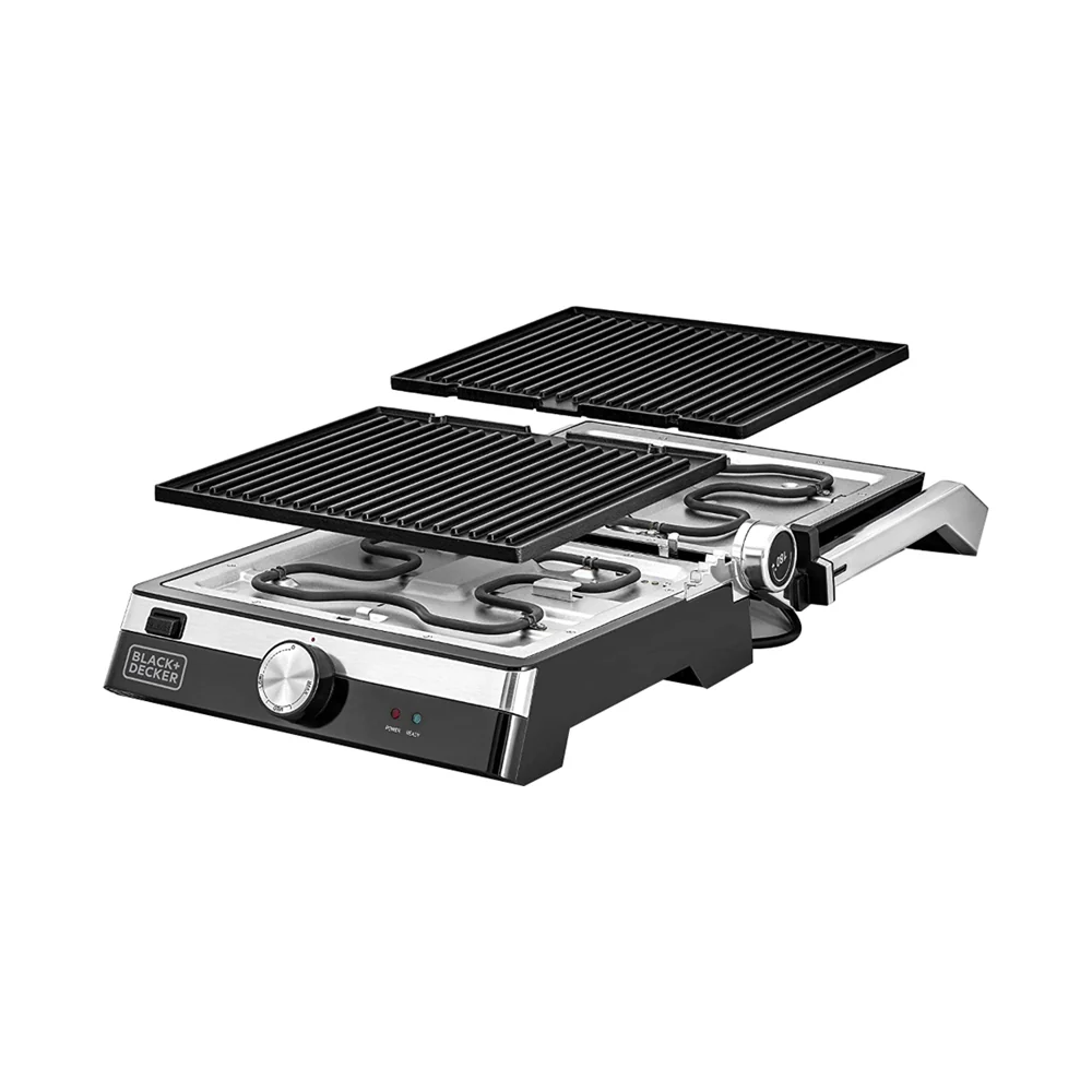 Black + Decker Family Health Contact Grill 2000W Black/Silver - Image 2