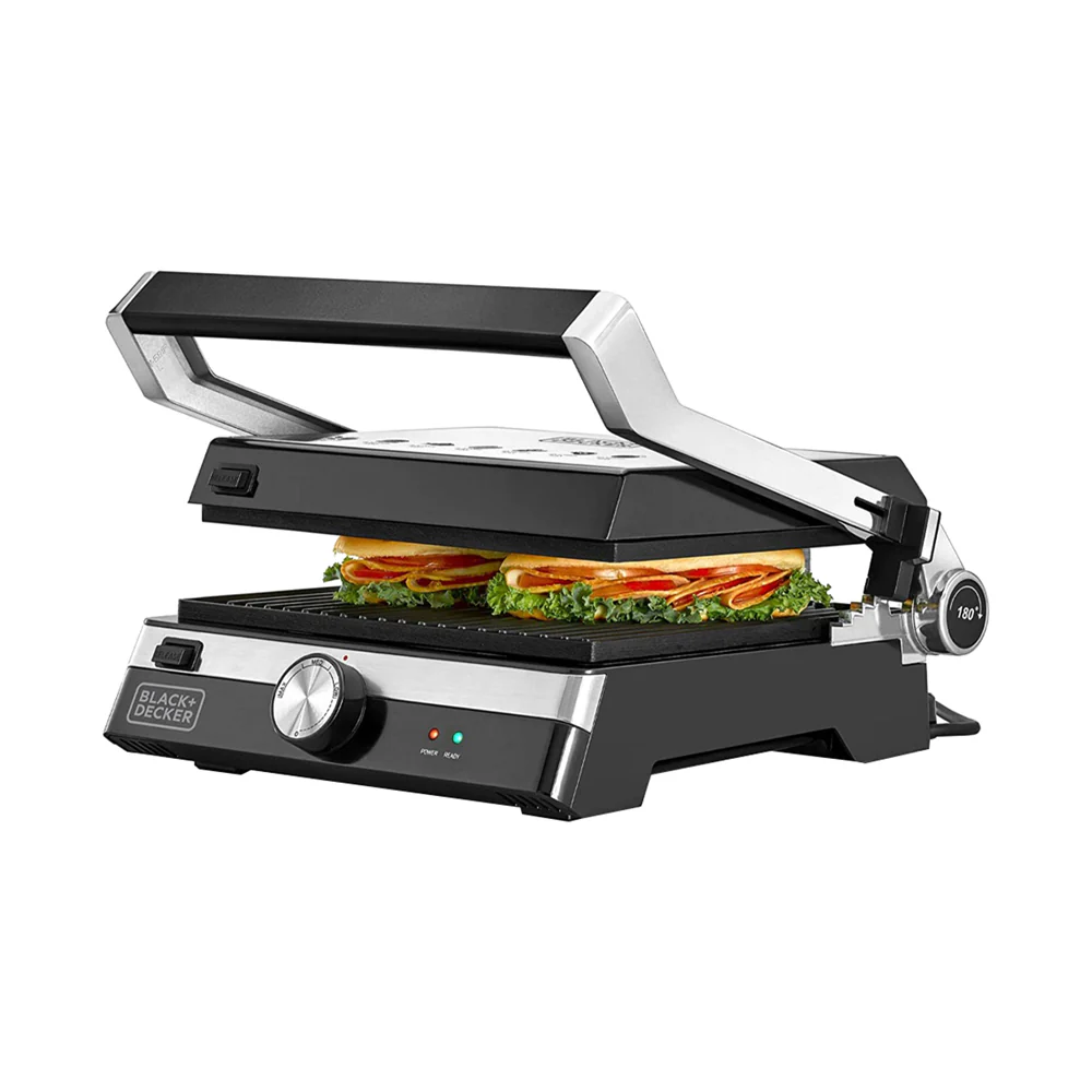 Black + Decker Family Health Contact Grill 2000W Black/Silver - Image 4