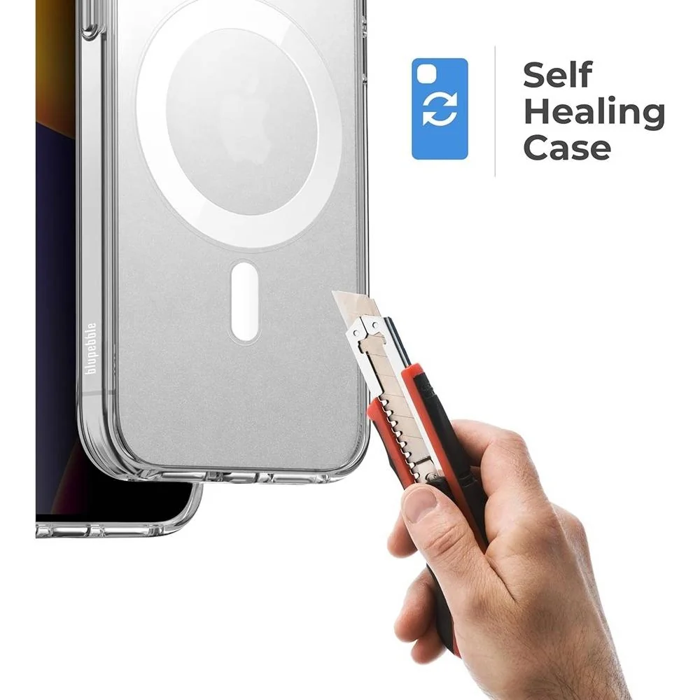 Blupebble Magsafe Safety Phone Case Crystal Clear for Apple Iphone 15 Pro - Image 4