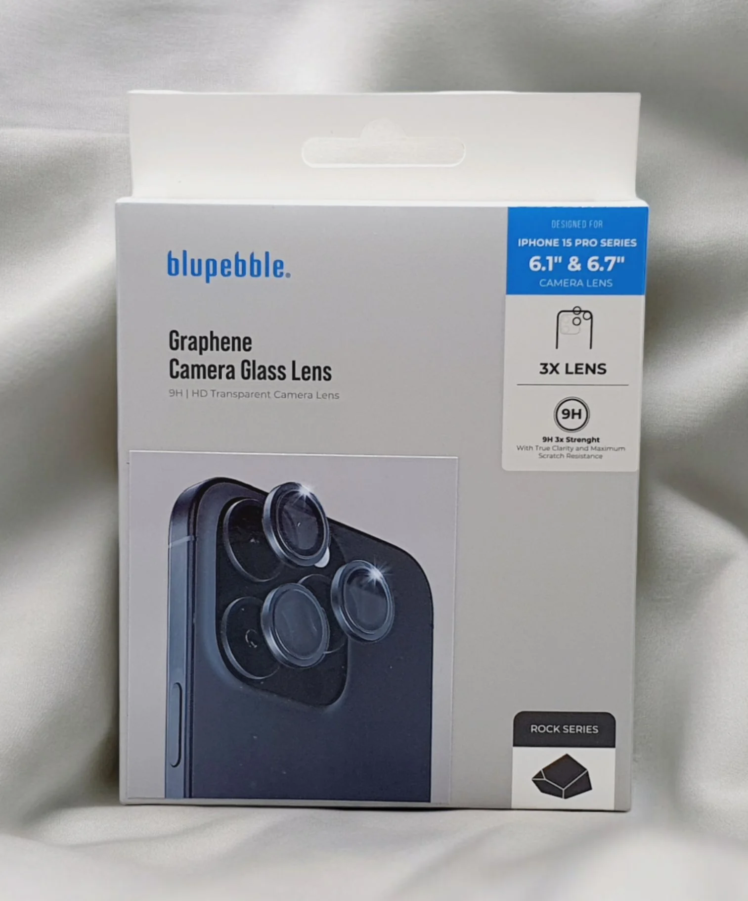Blupebble Graphene Camera Lens Protector iPhone 15 Pro & Pro Max Blue - Image 2