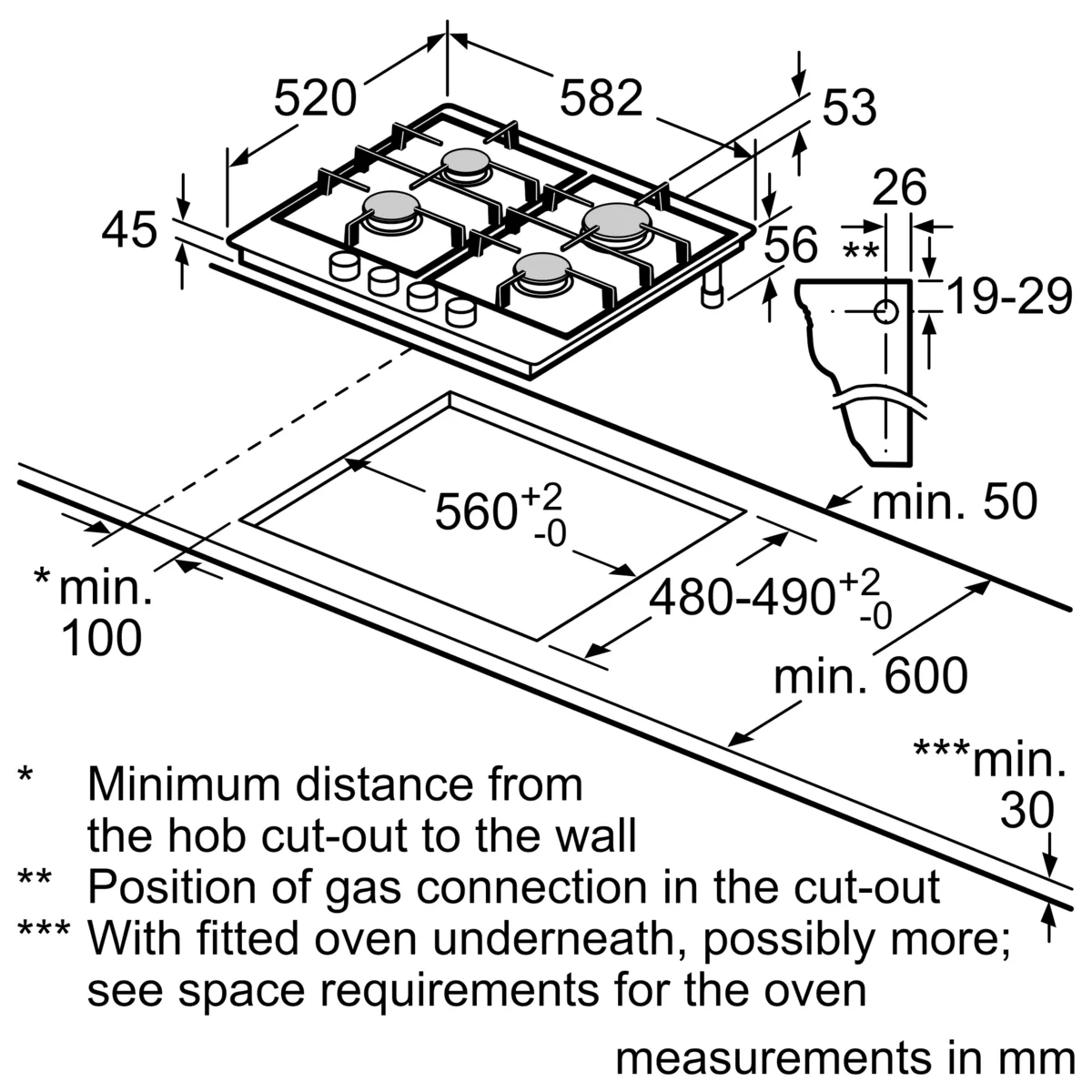 BOSCH PCP6A5I90M SERIES 6 GAS HOB 60 CM - Image 6