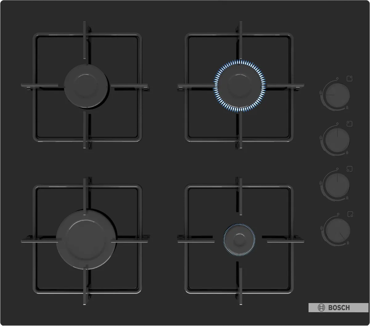BOSCH POP6C6P30M SERIES 4 GAS HOB 60 CM BLACK