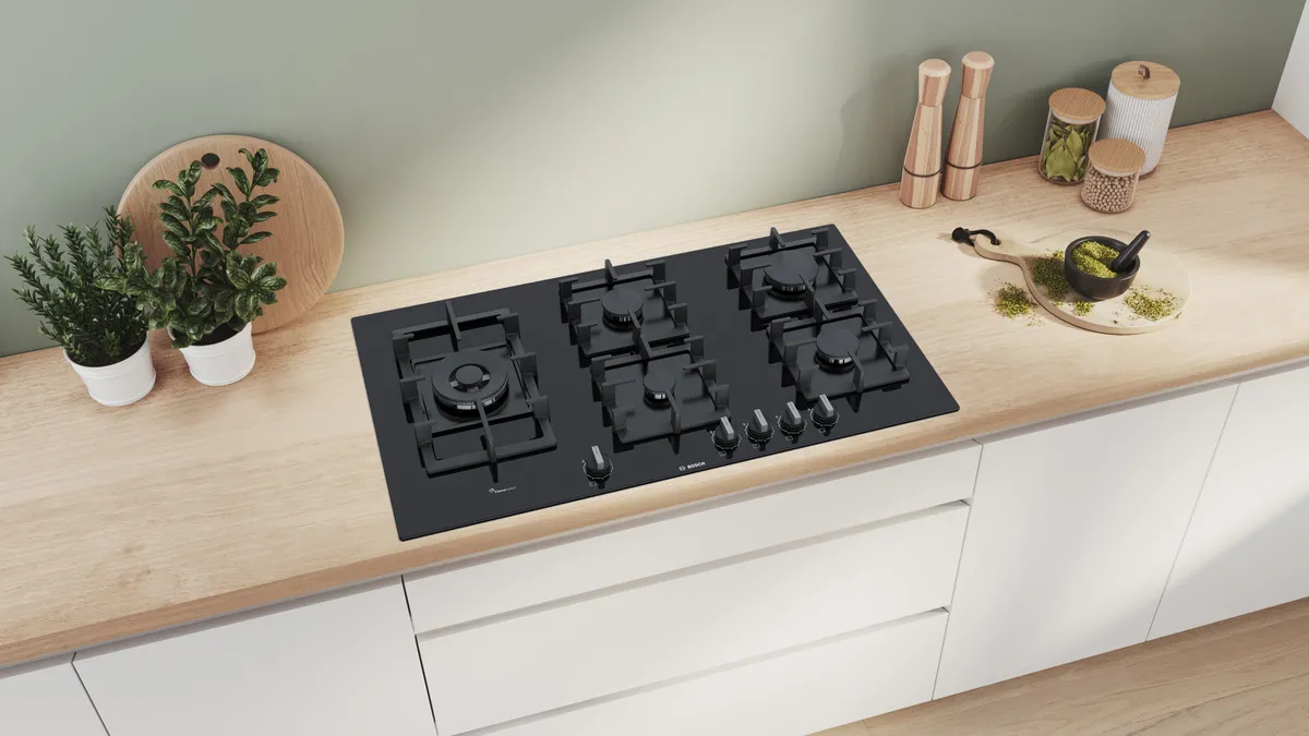 Bosch Series 6 gas hob 90 cm Tempered glass, Black, PPS9A6B90M - Image 5