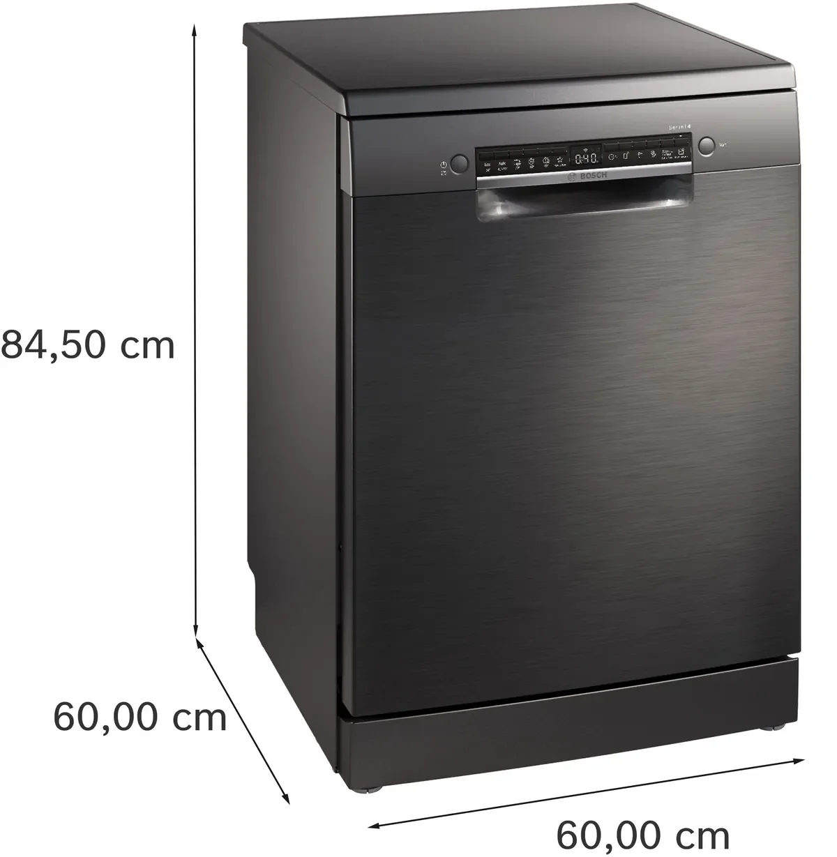 BOSCH Series 4 free-standing dishwasher, 14 Place Setting, Brushed black steel anti-fingerprint, SMS4HMC25M - Image 4