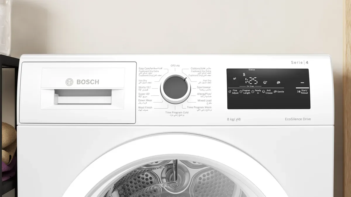 BOSCH Series 4 Front Load Tumble Dryer 8 KG, White, WTN86201GC - Image 2