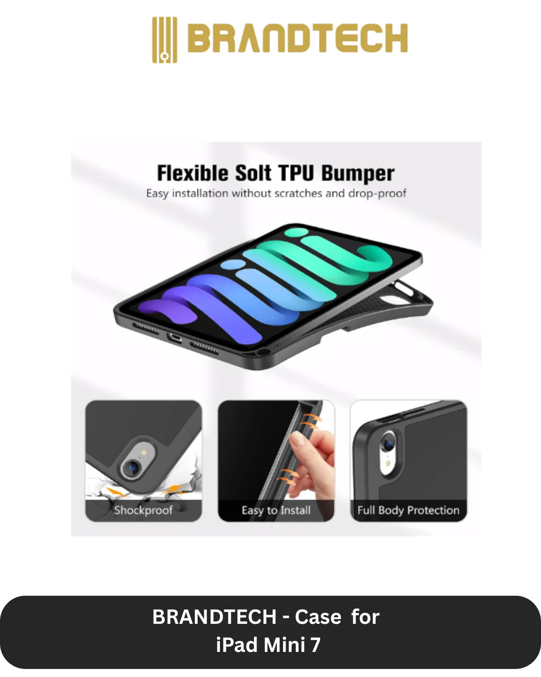 Brandtech iPad mini 7 Case + Screen Protector - Image 2