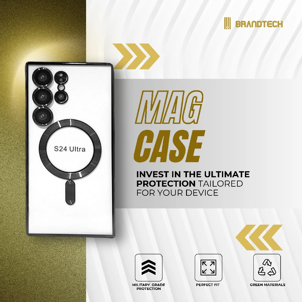 Brandtech MagSafe Cover With Screen Protector for Samsung Galaxy S24 Ultra Clear