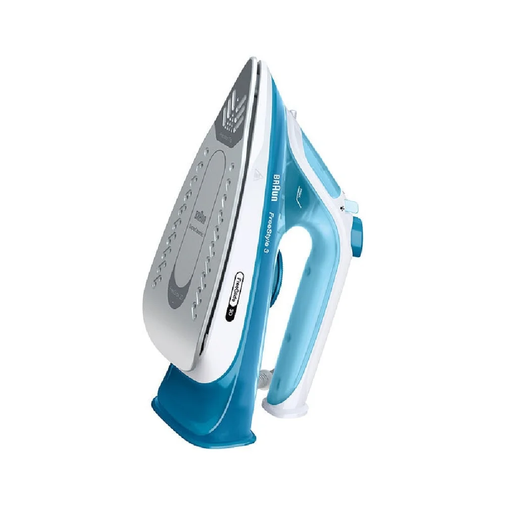 Braun FreeStyle 3 Steam Iron with 3D FreeGlide Technology, SuperCeramic Sole, Ultimate FastClean, Automatic Shut-Off, Tank 270 ml, 2400 W Iron FI 3144 Blue - Image 2