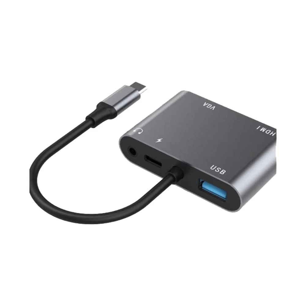 BrandTech 5 In 1 USB Type-C Hub Grey