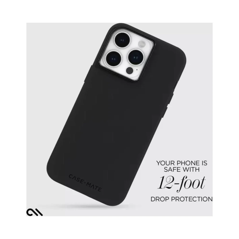 Case-Mate Silicone Protective Case Cover with Magsafe for Apple iPhone 15 Pro Max Black - Image 2