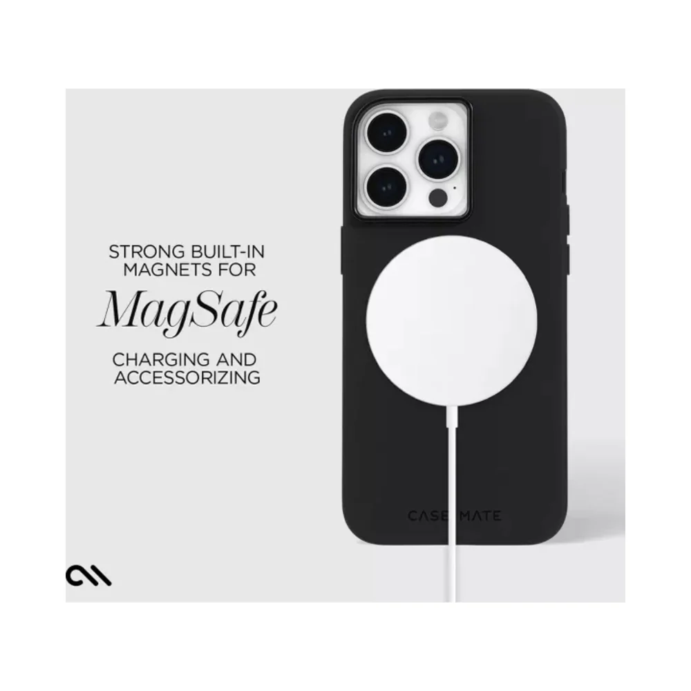 Case-Mate Silicone Protective Case Cover with Magsafe for Apple iPhone 15 Pro Max Black - Image 6
