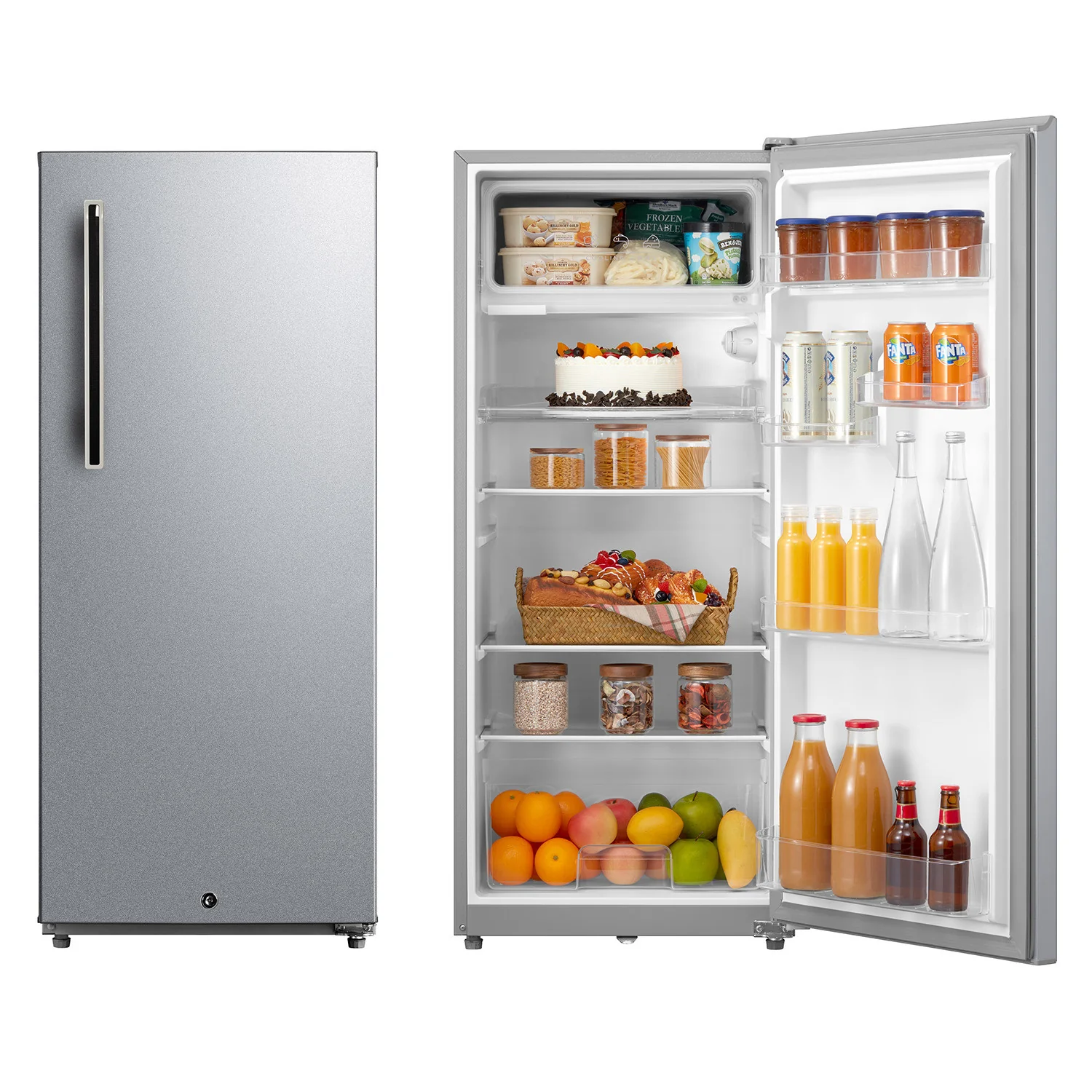 Daewoo Single Door Refrigerator 190 L capacity, Defrost, Powerful compressor, Tempered glass, Manual Control, Silver, FR-250VSN
