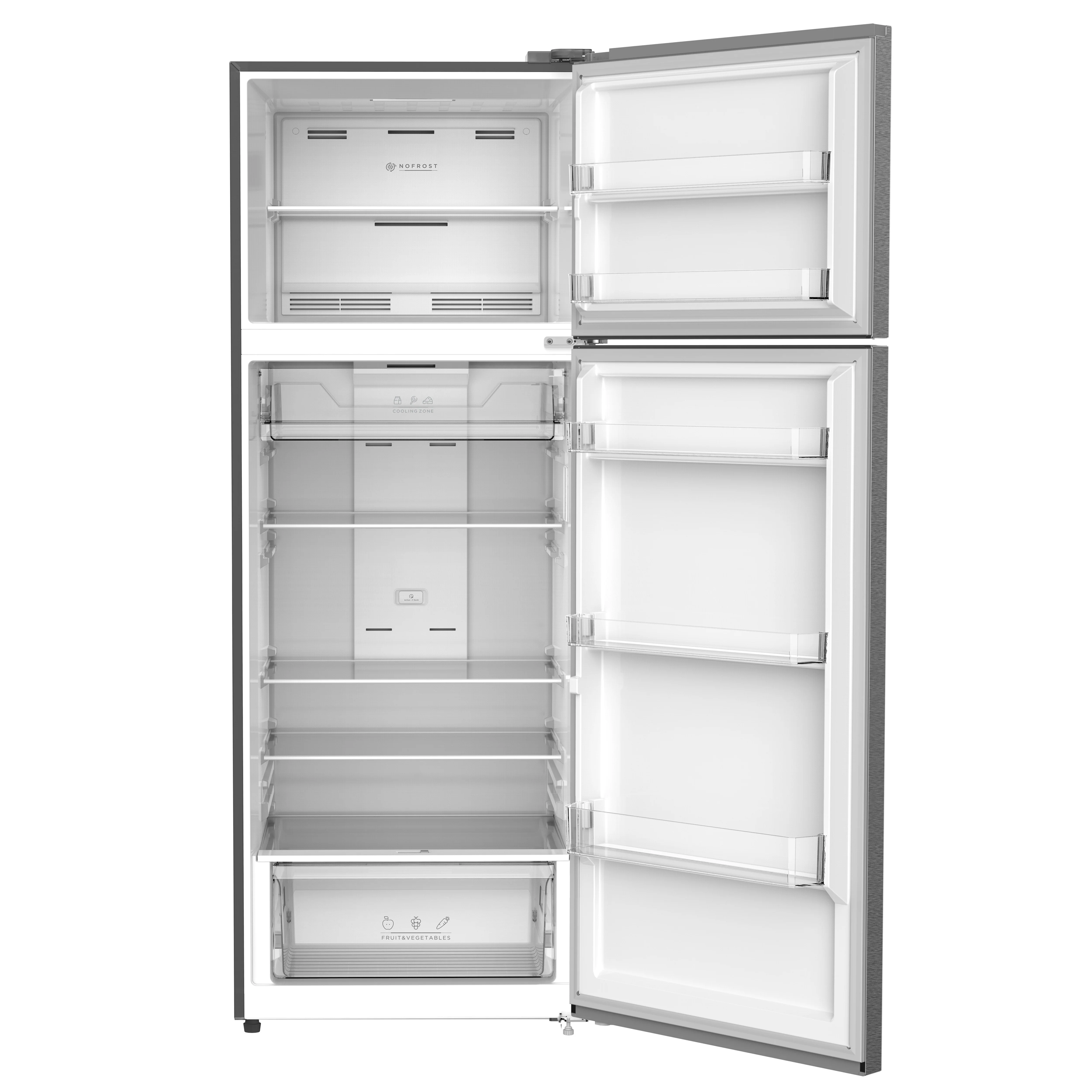 Daewoo Top Mount Refrigerator 466L capacity, No-Frost, Inverter Compressor, Tempered glass, Digital Control, Stainless Steel, FR-624VSIN
