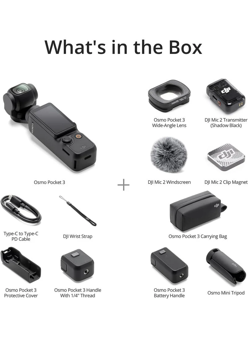 DJI ZPK300-C2 Osmo Pocket 3 Creator Combo Black Action Camera - Image 3