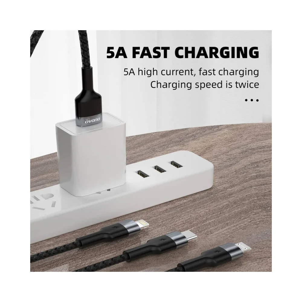 Dudao Data Sync and Charging Lightning Cable 1 m Black - Image 2
