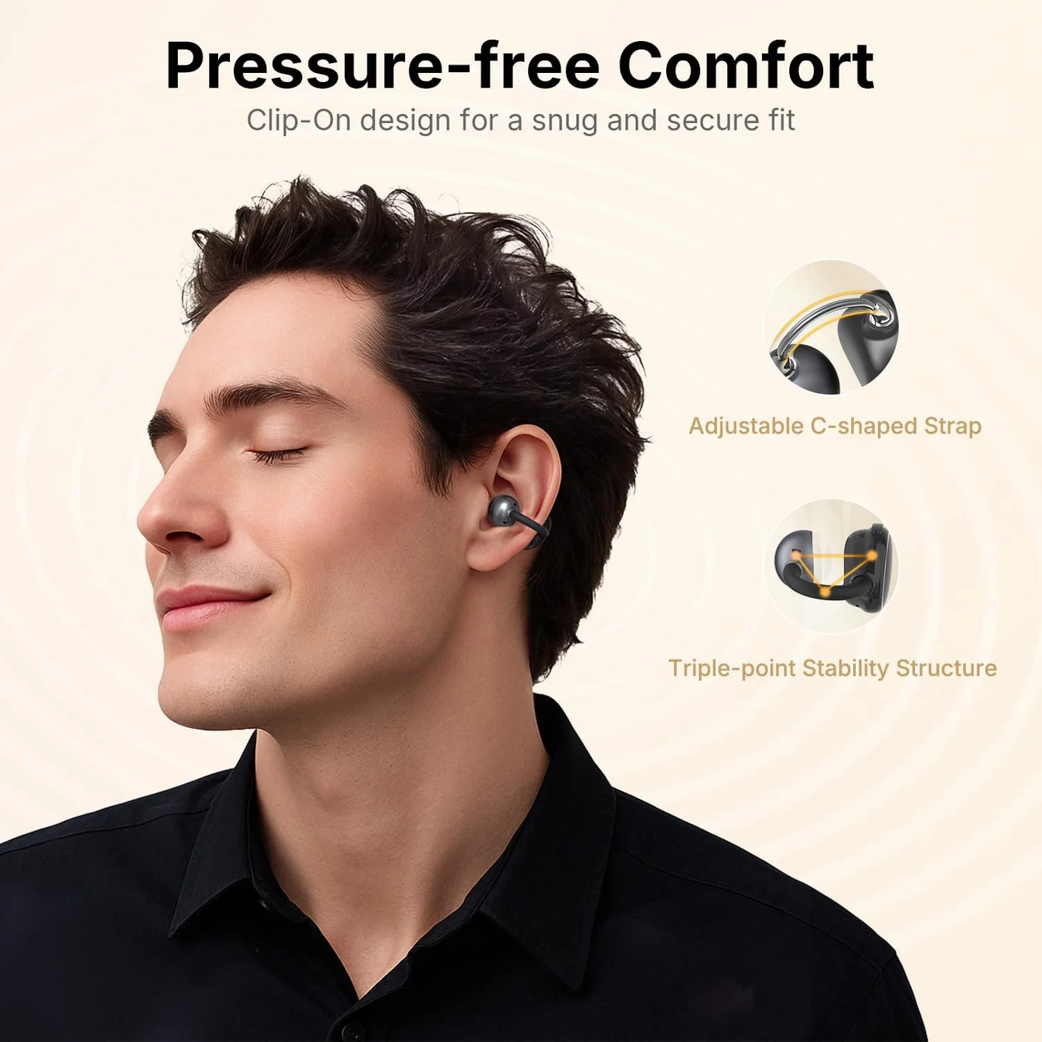 EarFun Wave Pro Active Noise Canceling Headphones, Over Ear Headphones Wireless Headphones, LDAC Hi-Res Sound Bluetooth Headphones, 5 Mics AI Clear Call, 80H Playtime, Multipoint Connection, Custom EQ - Image 2