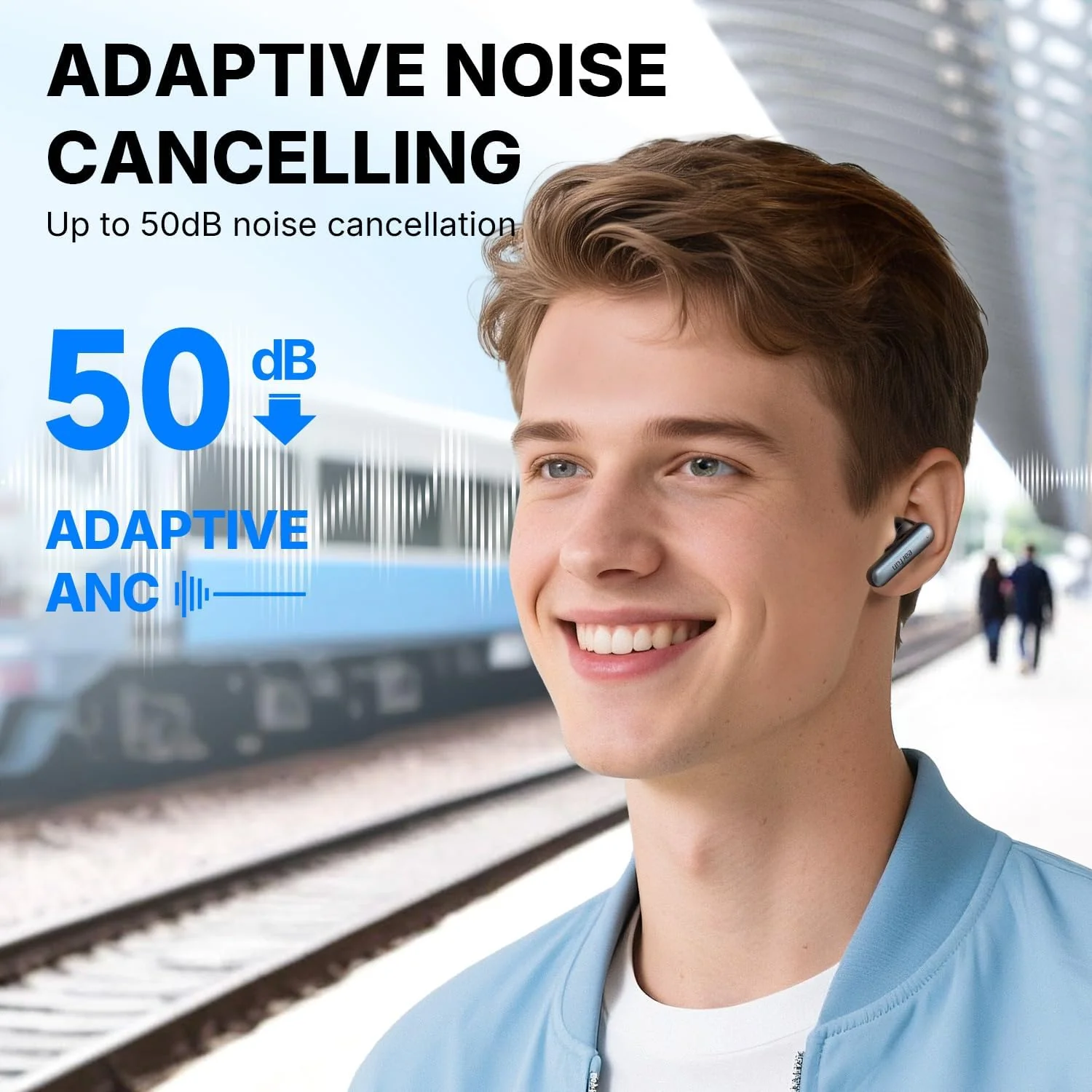 EarFun Air Pro 4i Noise Cancelling Wireless Earbuds, Hi-Res Sound with LDAC, 6 Mics AI ENC Clear Call, 40H Playtime, Surround Sound, Multipoint Connection, Bluetooth 5.4 Earbuds, Wireless Charging - Image 2