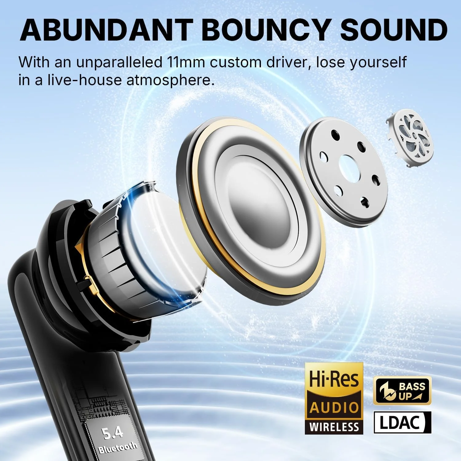 EarFun Air Pro 4i Noise Cancelling Wireless Earbuds, Hi-Res Sound with LDAC, 6 Mics AI ENC Clear Call, 40H Playtime, Surround Sound, Multipoint Connection, Bluetooth 5.4 Earbuds, Wireless Charging - Image 3