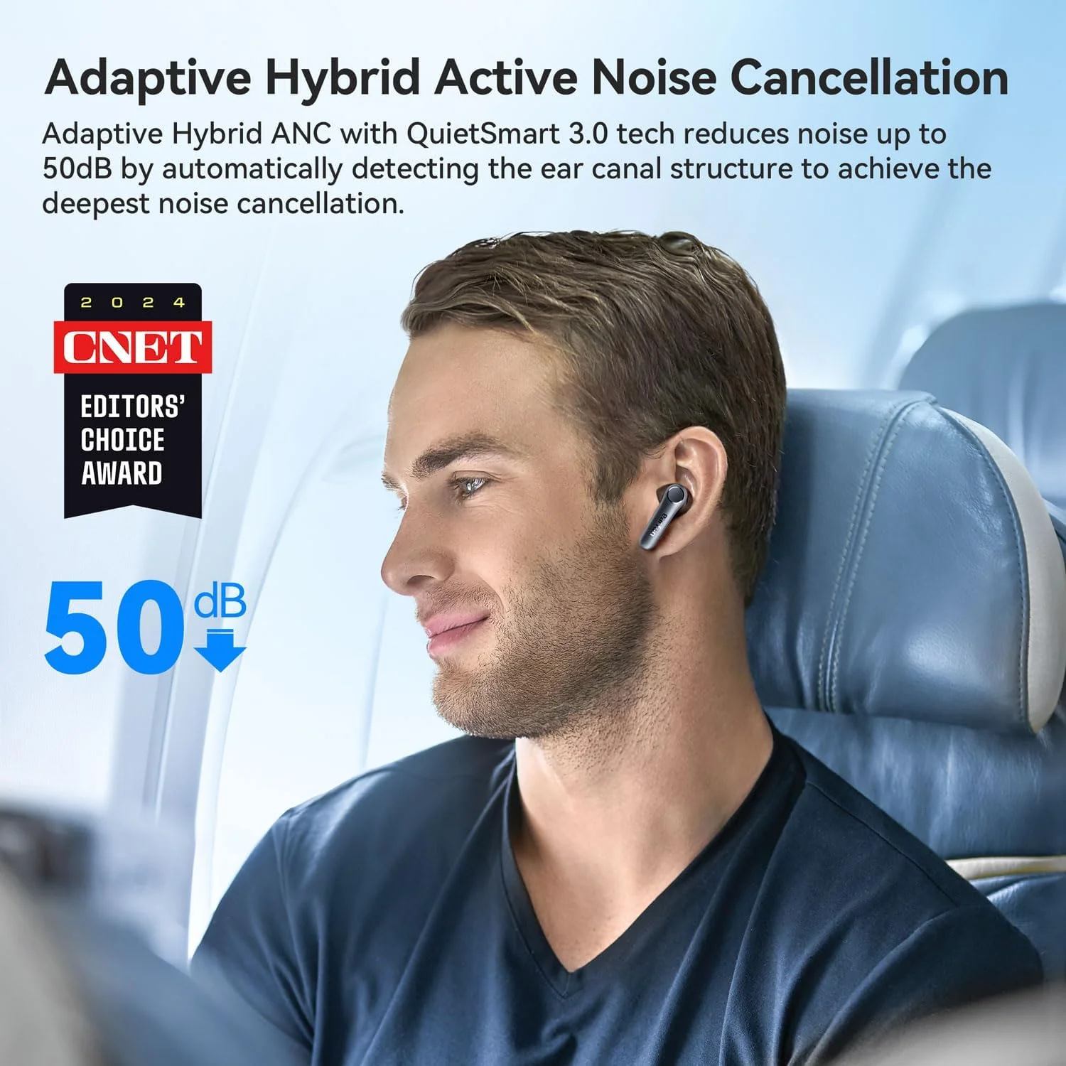 EarFun Air Pro 4 Adaptive Hybrid Noise Canceling Wireless Earbuds, Qualcomm Snapdragon Sound, aptX™ Lossless, 6 Mics AI CVC 8.0 Call, LDAC Hi-Res Audio, 52H Playtime, Bluetooth 5.4, in-Ear Detection - Image 2