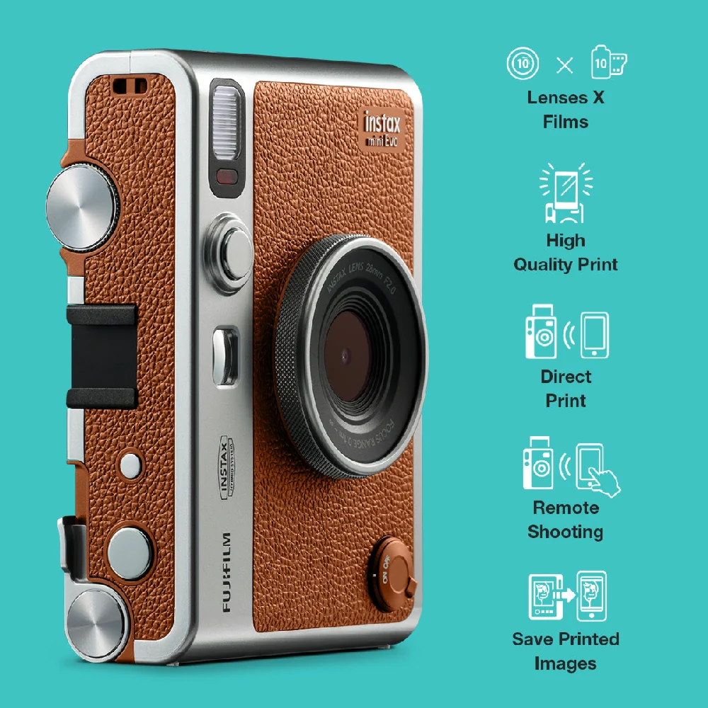 Fujifilm Instax Mini Evo Hybrid Camera Brown - Image 3