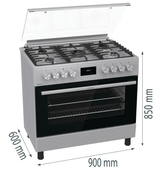 Gorenje Freestanding 5 Burner Combination Cooker with Electric Oven 90cm GK9C40X - Image 7
