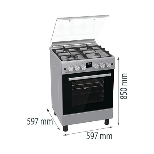 GORENJE Freestanding 4 Burner Full Gas Cooker with Oven GGI6C20S - Image 6