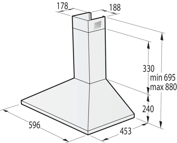 Gorenje Wall Chimney Hood, 60cm, Pyramid Design, Stainless Steel, WHC624EX - Image 6