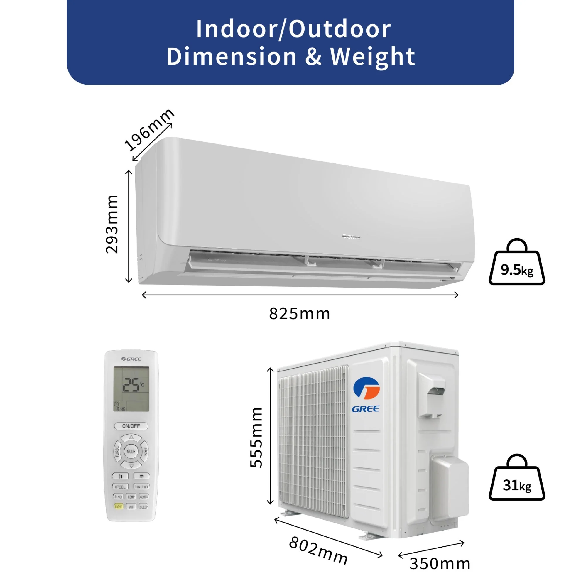Gree Split AC 1.0 Ton, Inverter Compressor, R410 Gas, Gold Fin Coating, Turbo mode, Remote control, White, iSAVE PLUS-12C3 - Image 4