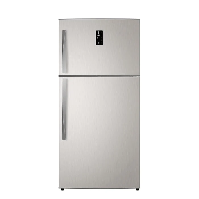 Gree Top Mount Refrigerator 389 Litre, No-Frost, Inverter Compressor, Tempered glass, Digital Control, Silver, GRF-565SSI