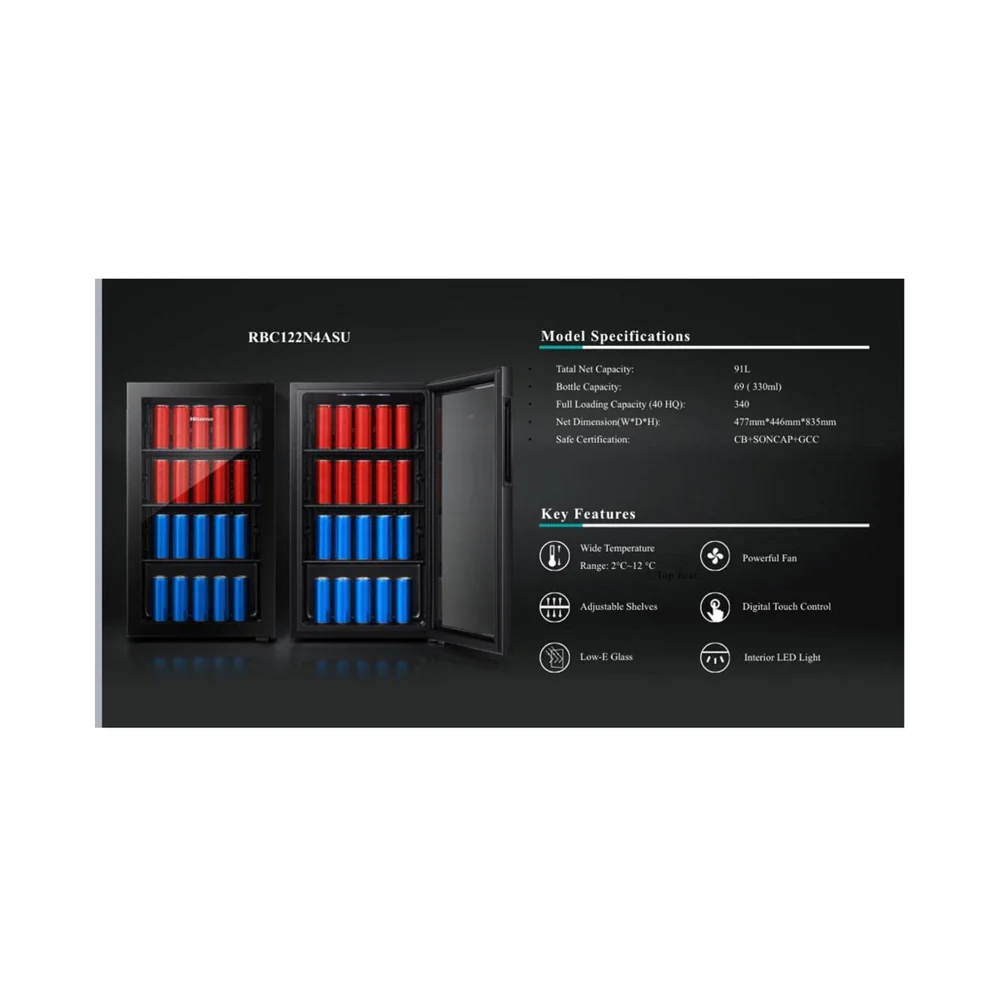 Hisense Beverage Cooler 91L Black RBC122N4ASU - Image 3