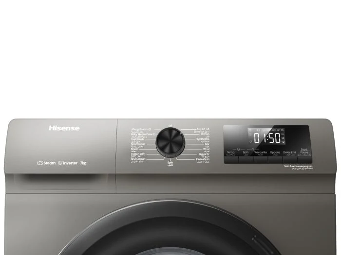 Hisense Front Load Washing Machine, 7 Kg, Grey, WFQP7012TP - Image 3