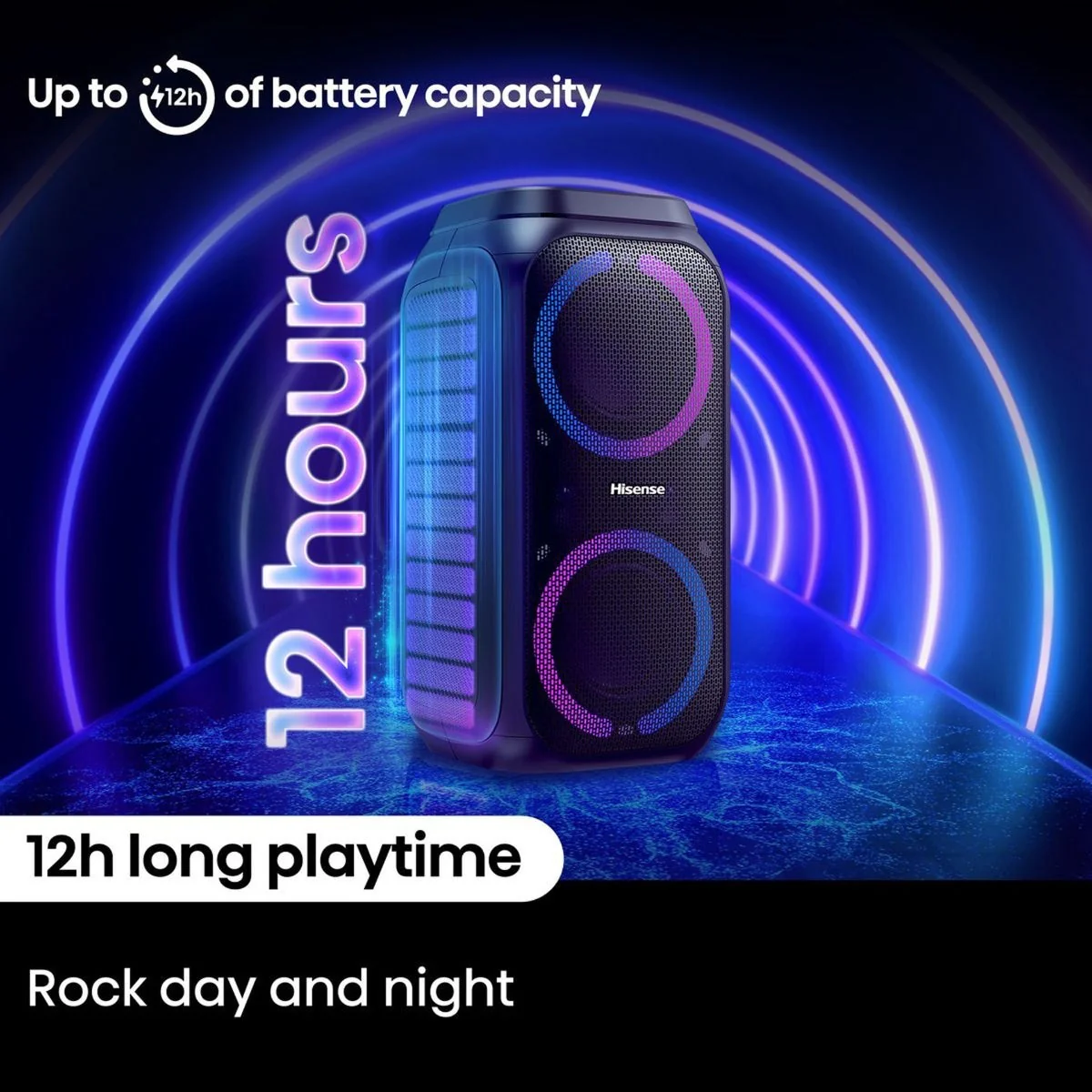 Hisense Portable Bluetooth Party Speaker, 160W, 12Hr Battery, IPX4 – Party Rocket 160 - Image 12