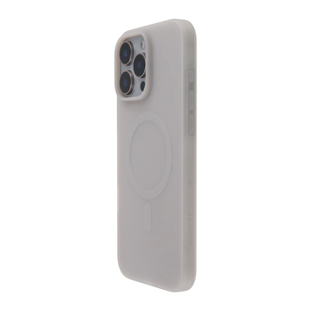 Infinyty Airify Ultra-Thin Semi-Transparent Silicone MagSafe Case for iPhone 16 Pro, Dark Grey - Image 4