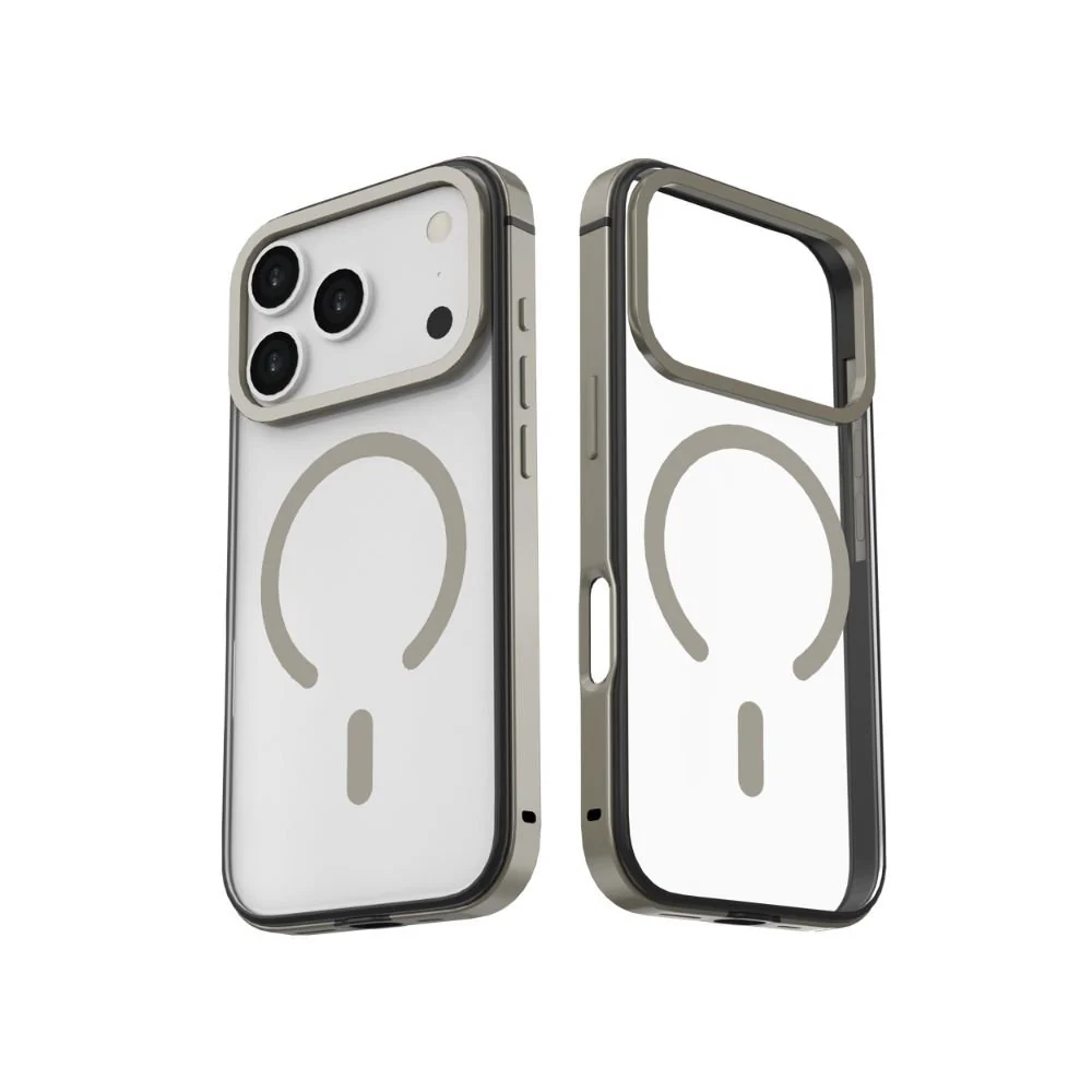Infinyty Cirra Clear Case with Metallic Accents iPhone 17 Pro, Natural Titanium - Image 2
